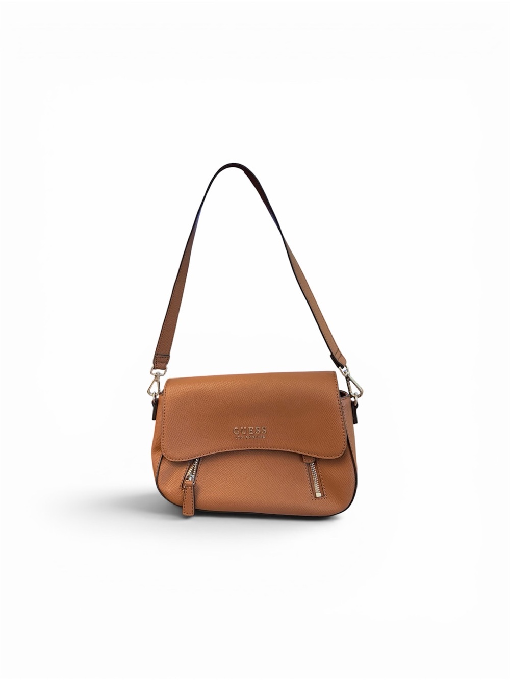 Excellent Guess Small Saddle Shoulder Bag in Tan